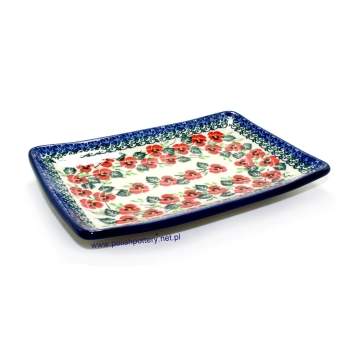 Tacka do sushi 21x14,5cm dek. 2538X Czerwone Bratki